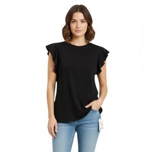 Time and Tru Women's Ruffle Sleeve Top